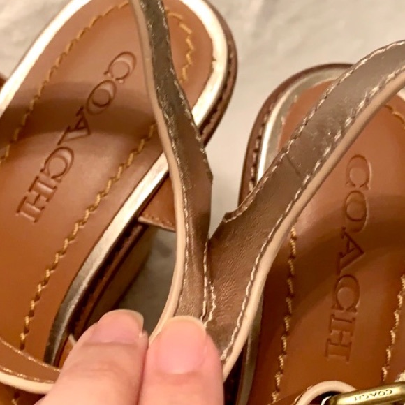 COACH Logo embossed wedge sandal - Picture 2 of 9